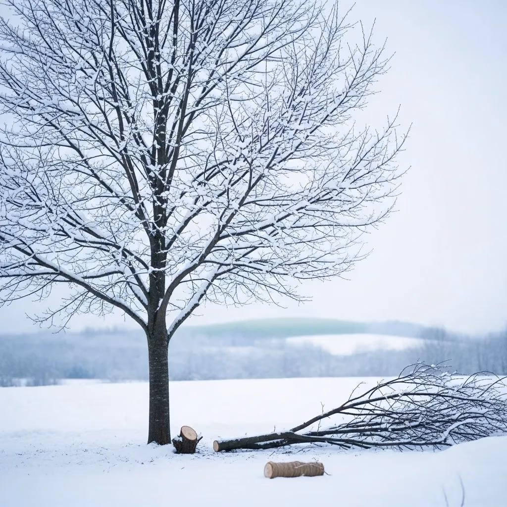 Tree in winter dormancy illustrating seasonal tree maintenance and pruning in Wisconsin.