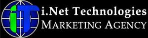 i.Net Technologies logo featuring a globe design and text, representing a marketing agency focused on digital solutions.